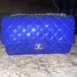 Celeb style patent flap dupe - wear on inside see photos!